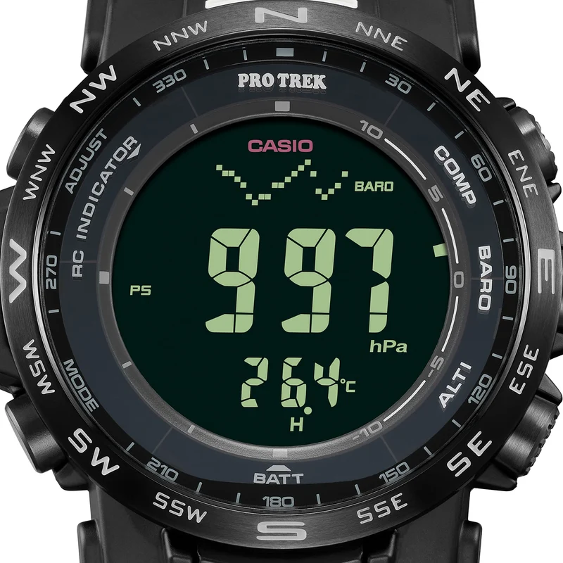 Casio PRW-35Y-1BER PRO TREK Herrenuhr Schwarz • Tough Solar & Multiband 6 • Digitaler Kompass & Höhenmesser