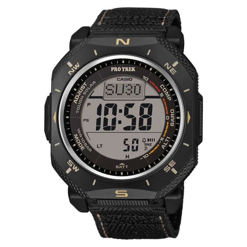 Casio Pro Trek PRG-69B-1ER PRG-69 Series Armbanduhr Schwarz • Solarbetrieb • Dreifachsensor