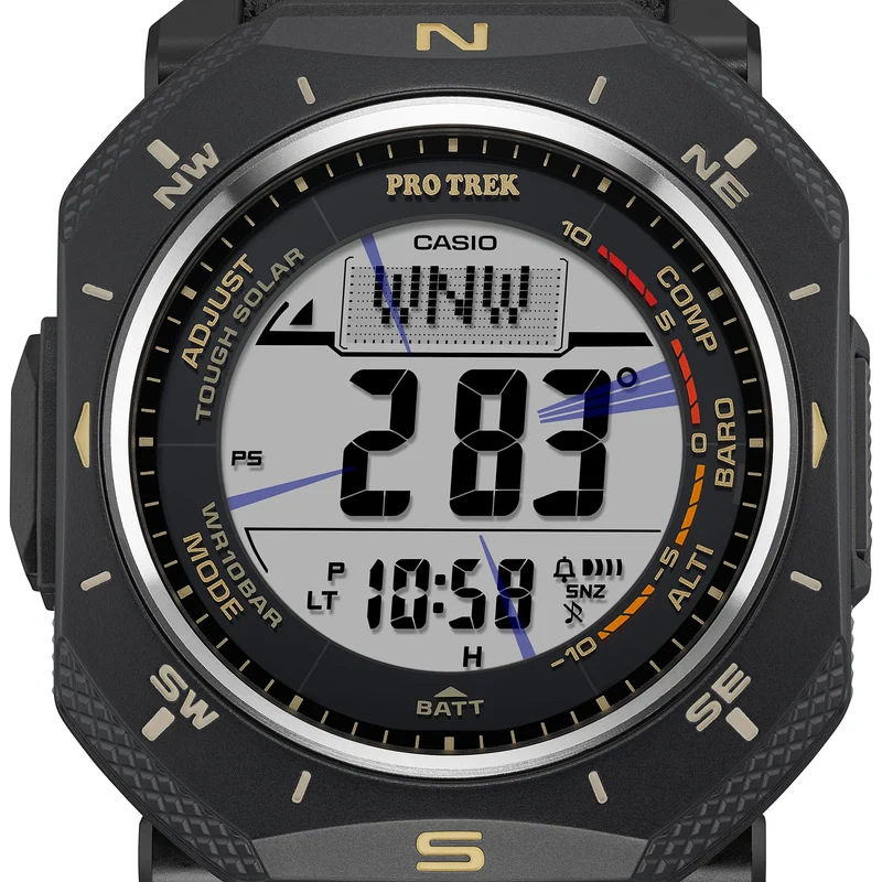 Casio Pro Trek PRG-69B-1ER PRG-69 Series Armbanduhr Schwarz • Solarbetrieb • Dreifachsensor