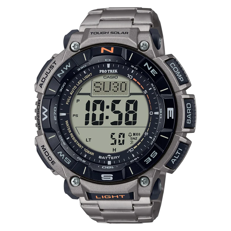 Casio PRG-340T-7ER Pro Trek Herrenuhr Weiß • Tough Solar • Digitaler Kompass