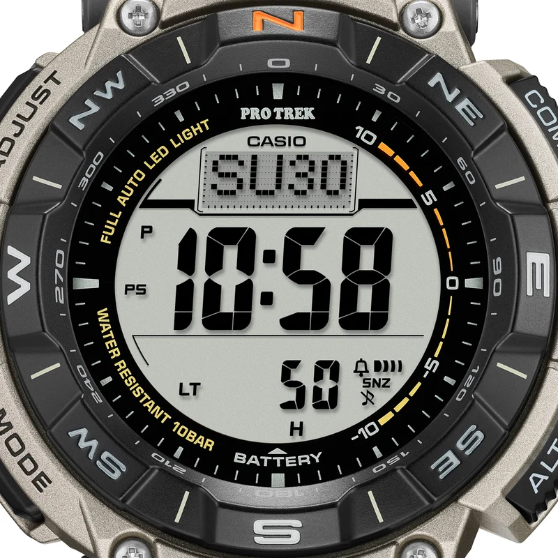 Casio PRG-340T-7ER Pro Trek Herrenuhr Weiß • Tough Solar • Digitaler Kompass