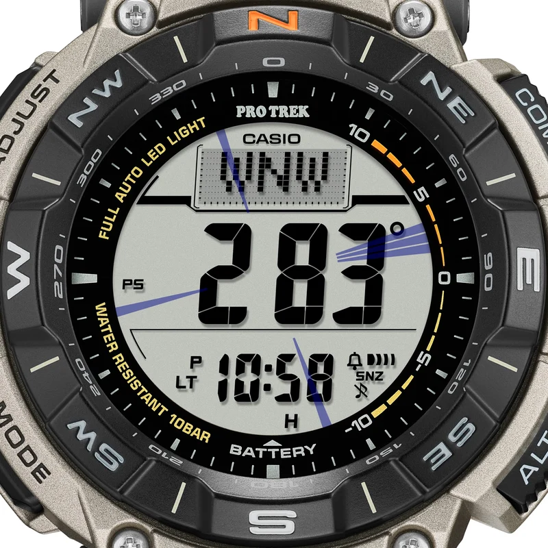 Casio PRG-340T-7ER Pro Trek Herrenuhr Weiß • Tough Solar • Digitaler Kompass