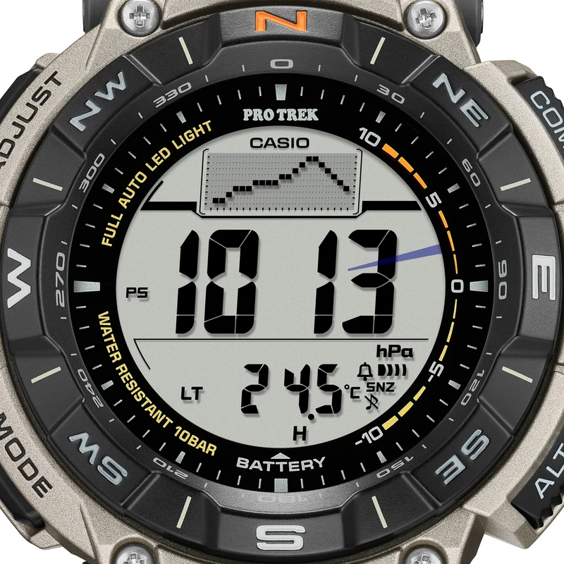 Casio PRG-340T-7ER Pro Trek Herrenuhr Weiß • Tough Solar • Digitaler Kompass