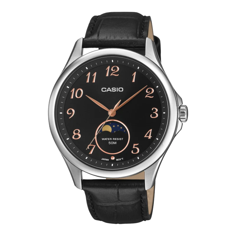 Casio Timeless MTP-M110L-1AVER Herrenuhr • Mondphasenindikator • Mineralglas