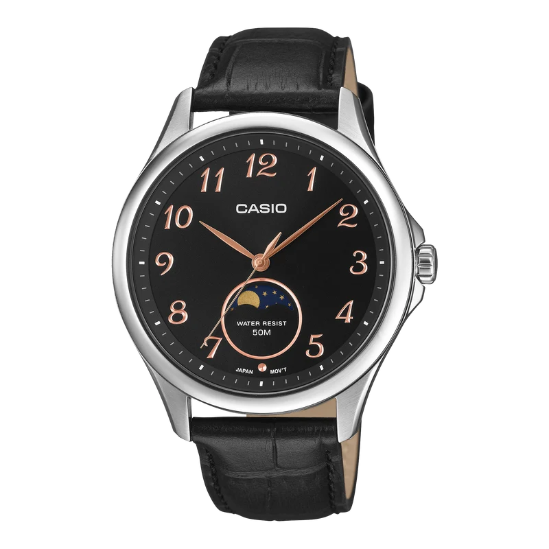 Casio Timeless MTP-M110L-1AVER Herrenuhr • Mondphasenindikator • Mineralglas