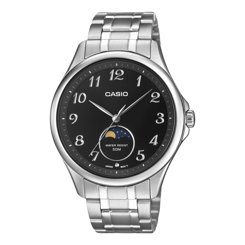 Casio Timeless MTP-M110D-1AVER Herrenuhr • Mondphasen-Anzeige • Mineralglas