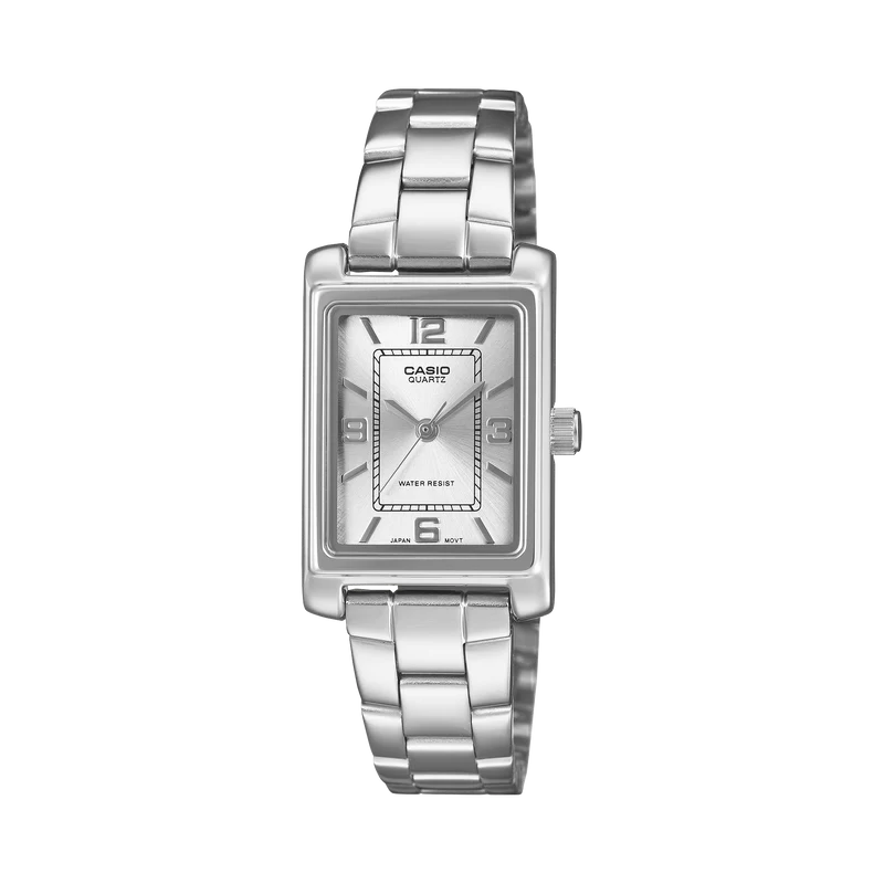Casio LTP-1234PDD-7AEF Damen Armbanduhr Silberfarben • Mineralglas • Edelstahlband