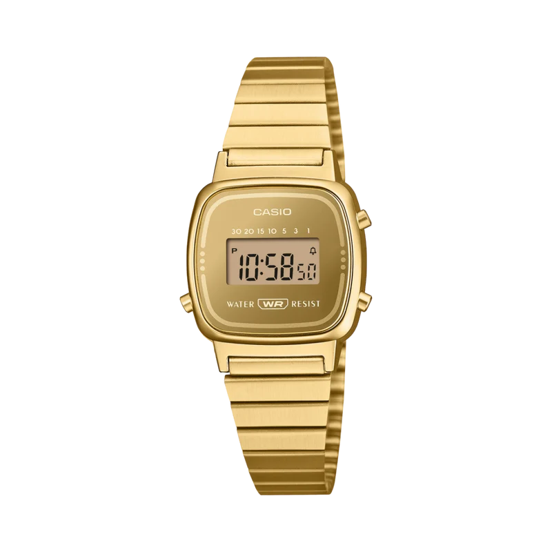 Casio LA670WEGS-9AEF Damenarmbanduhr Goldfarben • Mineralglas • Stoppuhr & Timer