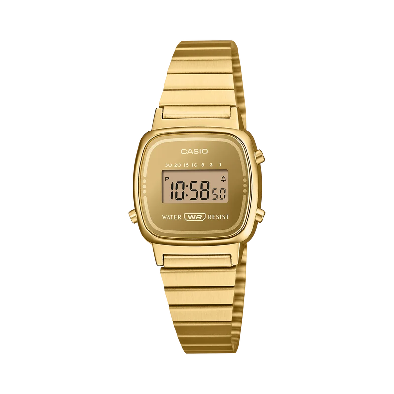 Casio LA670WEGS-9AEF Damenarmbanduhr Goldfarben • Mineralglas • Stoppuhr & Timer
