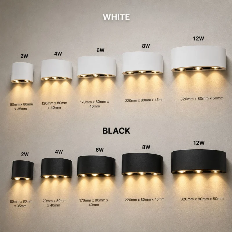 Waterdichte LED Wandlamp Aluminium Binnen Buiten Moderne Verlichting IP65 Sfeerlicht Tuin Terras Gevel | Sansoti