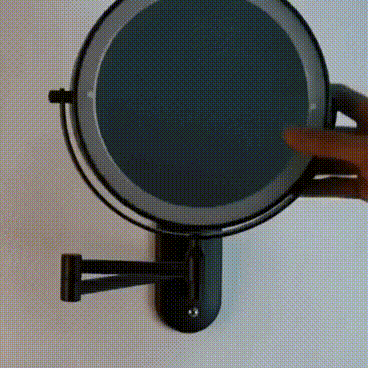 Oplaadbare LED Make-upspiegel Zwart 20cm Verstelbare Arm 360° Draaibaar Wandmontage Touch Bediening Badkamer | Sansoti
