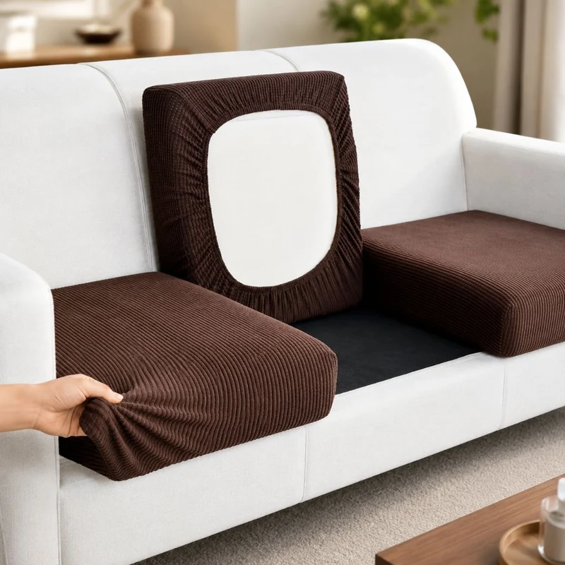 Rekbare Bankhoes Huisdiervriendelijk 100% Polyester Wasbaar Meubelbeschermer 10 Maten 6 Kleuren Woonkamer | Sansoti