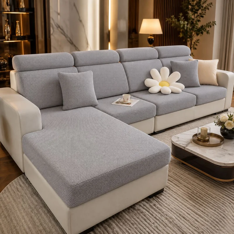 Rekbare Bankhoes Huisdiervriendelijk 100% Polyester Wasbaar Meubelbeschermer 10 Maten 6 Kleuren Woonkamer | Sansoti