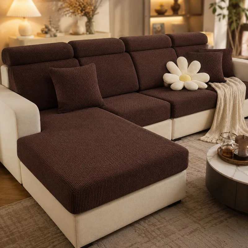 Rekbare Bankhoes Huisdiervriendelijk 100% Polyester Wasbaar Meubelbeschermer 10 Maten 6 Kleuren Woonkamer | Sansoti