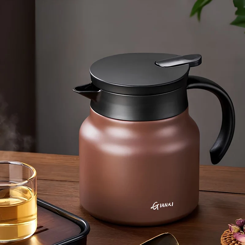 Thermoskan met Theezeef 800ml Dubbelwandig Rvs Keramiek Warmhoudkan Theekan Koffiekan Theepot Isoleerkan | Sansoti