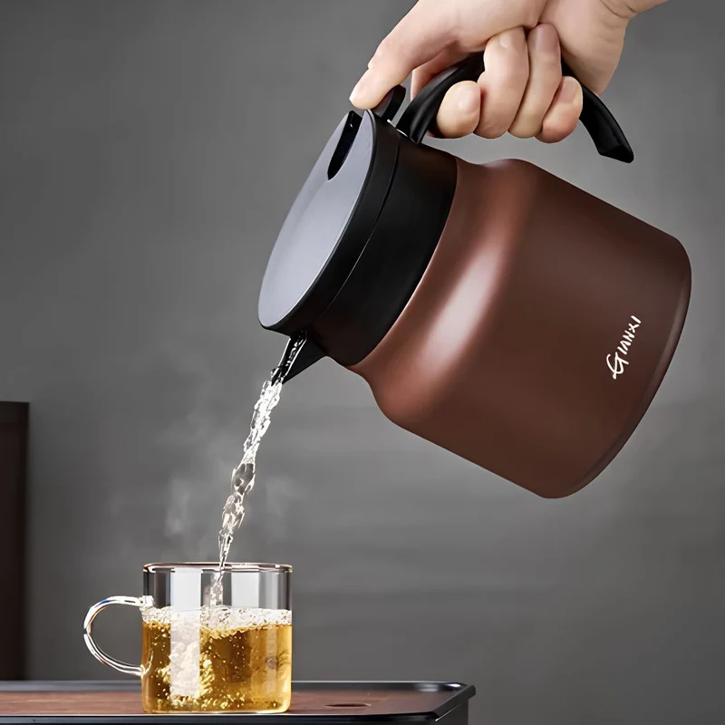 Thermoskan met Theezeef 800ml Dubbelwandig Rvs Keramiek Warmhoudkan Theekan Koffiekan Theepot Isoleerkan | Sansoti