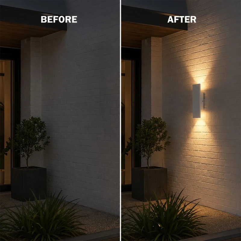 Weerbestendige Aluminium Wandlamp LED voor Buiten Wit 20.5-61cm IP65 Waterdicht Tuinverlichting Buitenlamp | Sansoti