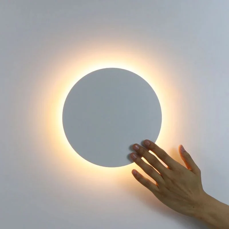 Ronde LED Wandlamp met Achtergrondverlichting Aluminium Acrylic Design Gang Slaapkamer Woonkamer Verlichting | Sansoti