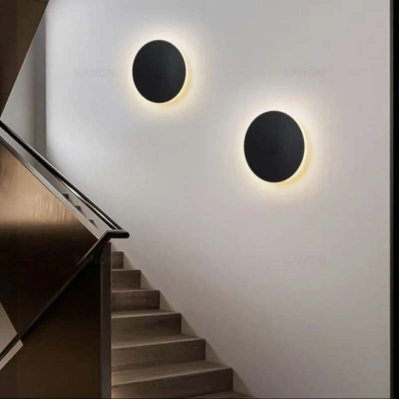 Ronde LED Wandlamp met Achtergrondverlichting Aluminium Acrylic Design Gang Slaapkamer Woonkamer Verlichting | Sansoti