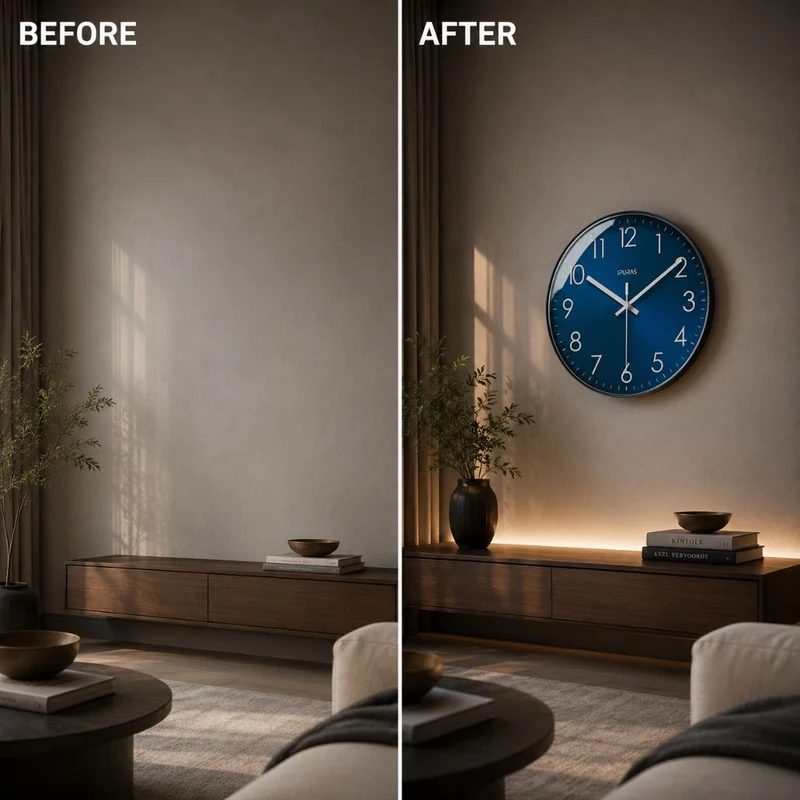 Wandklok Stille Quartz Beweging 25cm 30cm Zwart Goud Minimalistisch Modern Design voor Woonkamer Kantoor | Sansoti