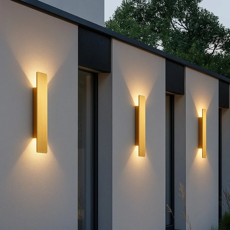 Aluminium Wandlamp Goudkleurig IP65 Waterdicht LED Buitenverlichting voor Tuin Balkon Terras 6W 18W 24W | Sansoti