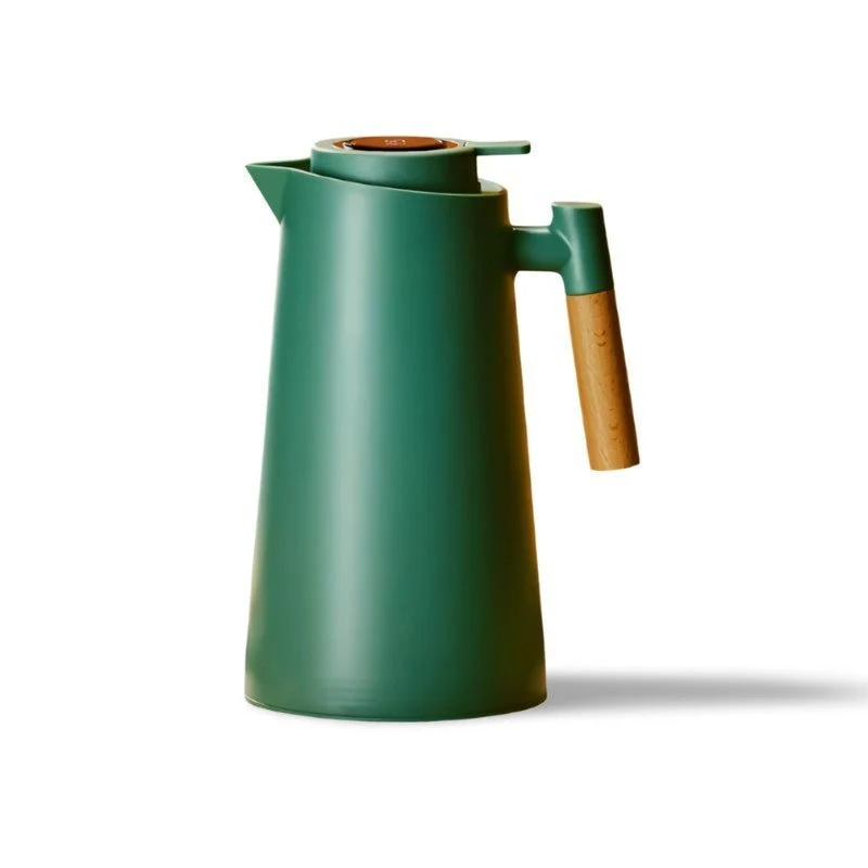 Thermoskan met Temperatuurweergave en Houten Handvat 1L Dubbelwandig Glas Koffiekan Theekan Isolerend Vacuum | Sansoti