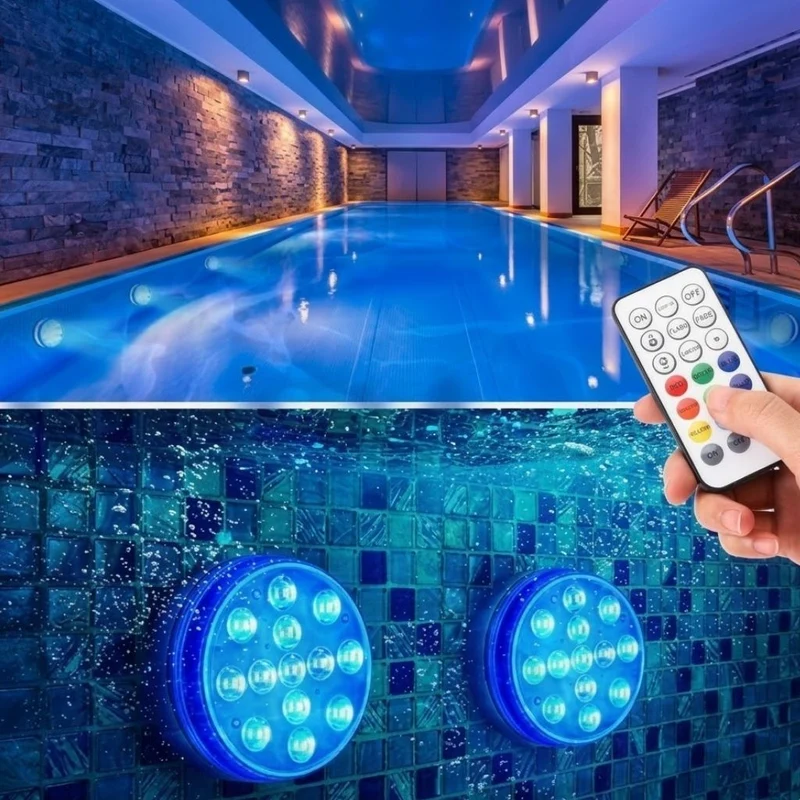 Onderwaterlamp LED Zwembad RGB met Afstandsbediening 13 Kleuren Waterdicht IP68 Decoratieverlichting | Sansoti