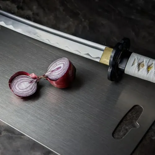 Snijplank met Titanium Coating Antibacterieel RVS Klein Medium Groot Keuken voor Hygiënisch Bereiden Vlees Vis | Sansoti