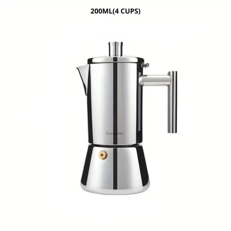 Roestvrijstalen Espresso Koffiemaker 200ml-500ml Inductie Gas Elektrisch Moka Pot Italiaans Koffie Percolator | Sansoti