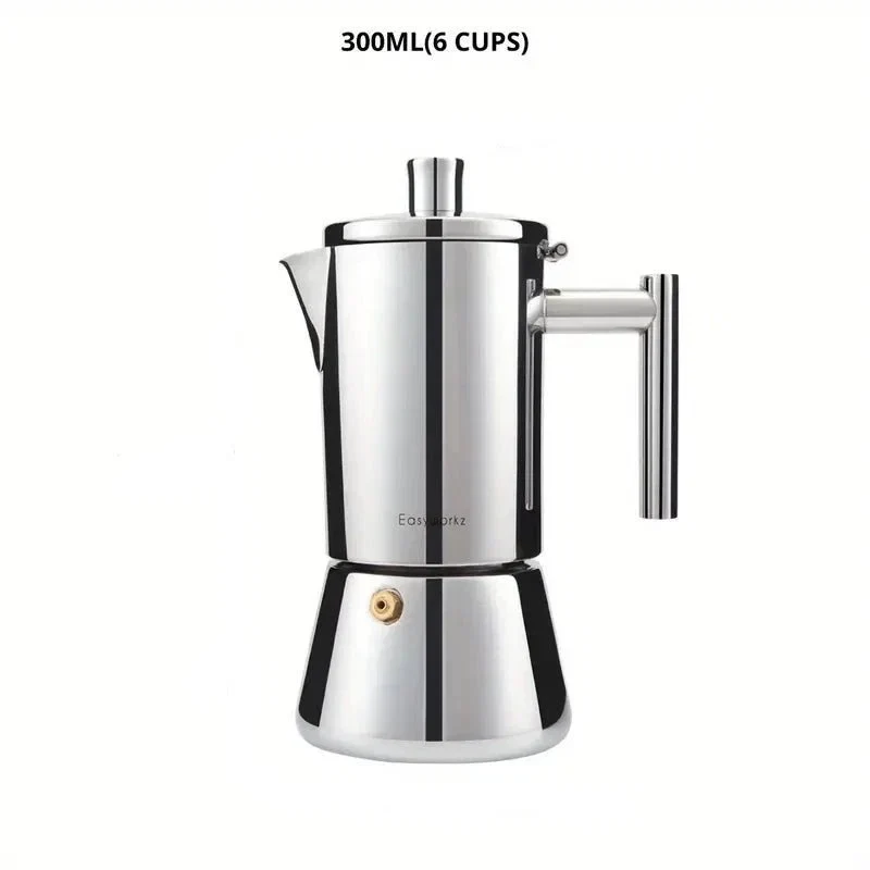 Roestvrijstalen Espresso Koffiemaker 200ml-500ml Inductie Gas Elektrisch Moka Pot Italiaans Koffie Percolator | Sansoti