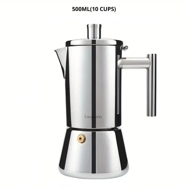 Roestvrijstalen Espresso Koffiemaker 200ml-500ml Inductie Gas Elektrisch Moka Pot Italiaans Koffie Percolator | Sansoti