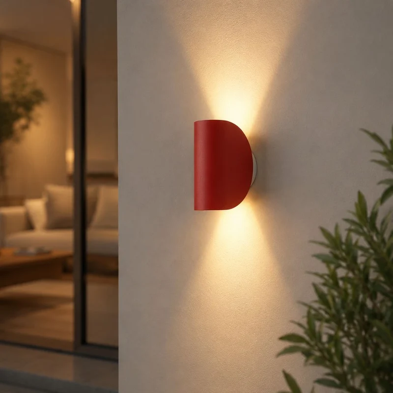 Aluminium Wandlamp Draaibaar Boven Beneden LED G4 Fitting Zwart Wit Rood Navy Moderne Wandverlichting | Sansoti