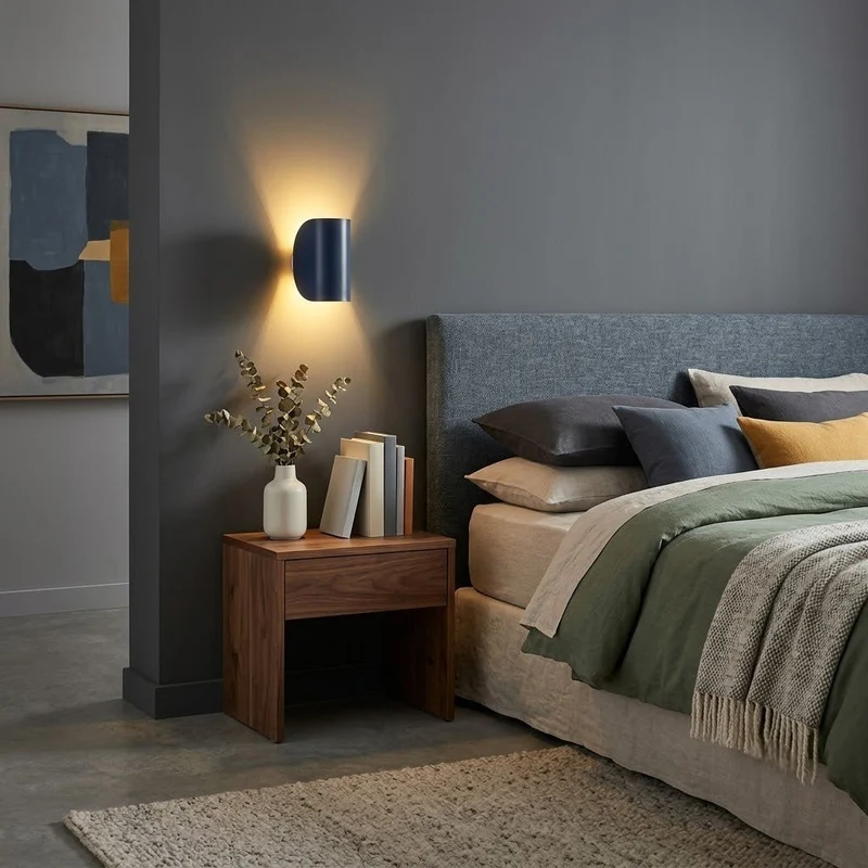 Aluminium Wandlamp Draaibaar Boven Beneden LED G4 Fitting Zwart Wit Rood Navy Moderne Wandverlichting | Sansoti