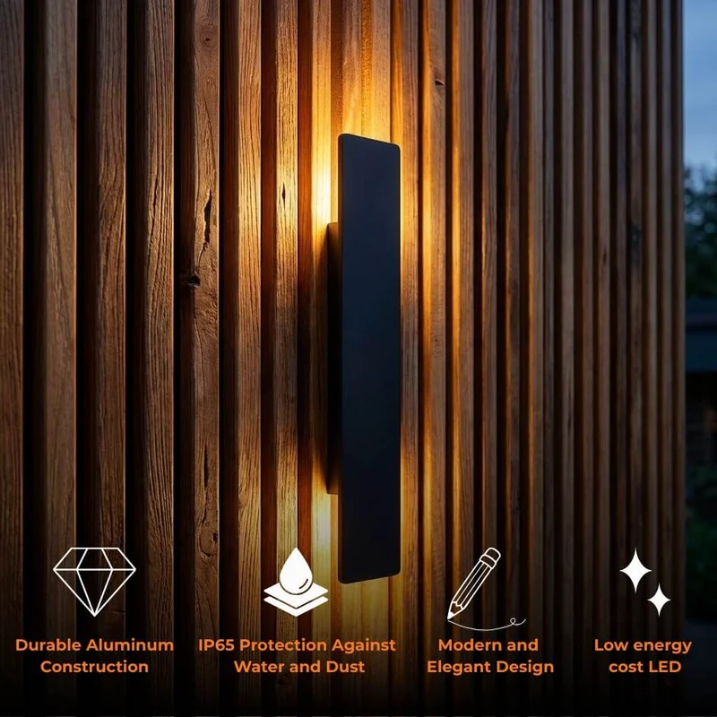 Aluminium LED Wandlamp Buiten Weerbestendig IP65 Warm en Koud Wit Buitenverlichting voor Tuin Terras Entree | Sansoti