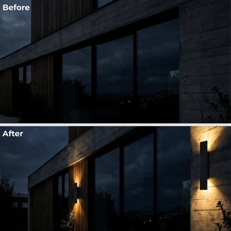 Aluminium LED Wandlamp Buiten Weerbestendig IP65 Warm en Koud Wit Buitenverlichting voor Tuin Terras Entree | Sansoti
