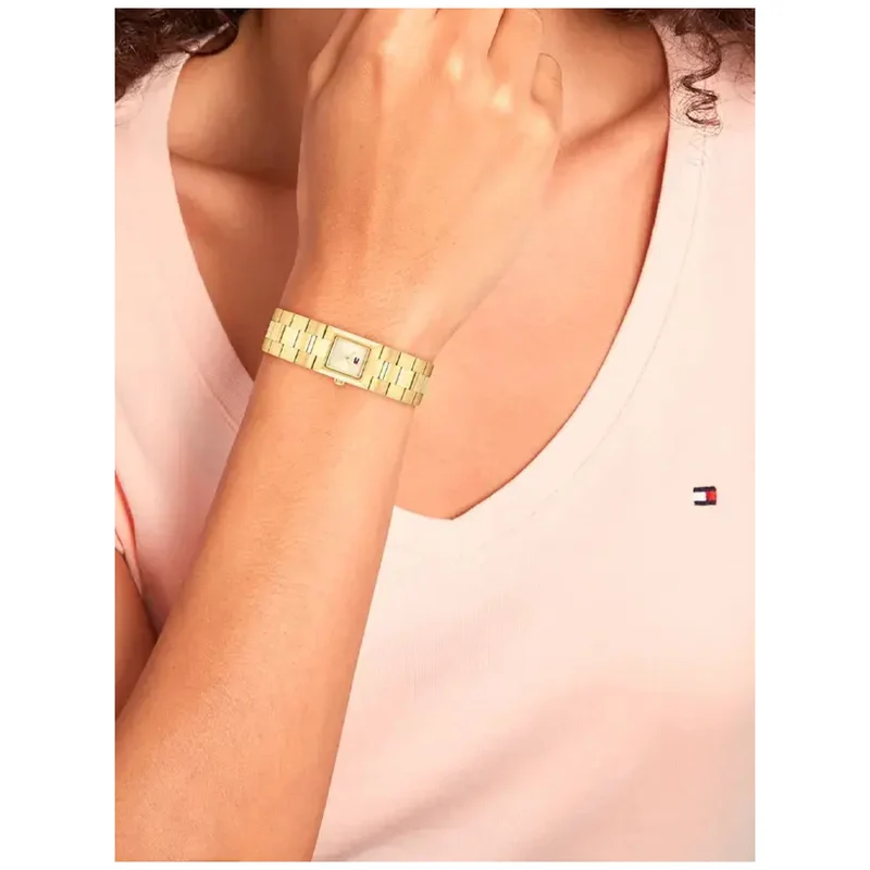 Tommy Hilfiger TH1782787 Damen Armbanduhr Gold • Mineralglas • Schlankes Quarzwerk