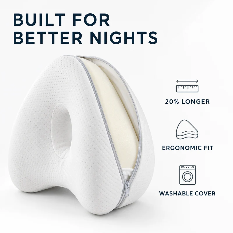 Ergonomisch Beenkussen Zijslaper Hart Vorm Heup Verlichting Verstelbare Band Ademend Mesh Slaapcomfort | Sansoti