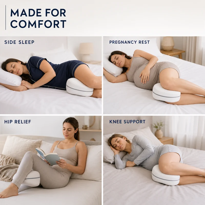 Ergonomisch Beenkussen Zijslaper Hart Vorm Heup Verlichting Verstelbare Band Ademend Mesh Slaapcomfort | Sansoti