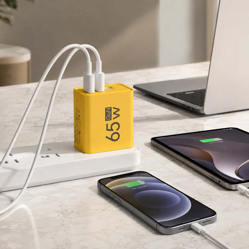 Compacte Wandlader met 6 Poorten USB-C USB-A Snelladen voor Telefoon Tablet Laptop Reisadapter GaN Thuiskantoor | Sansoti