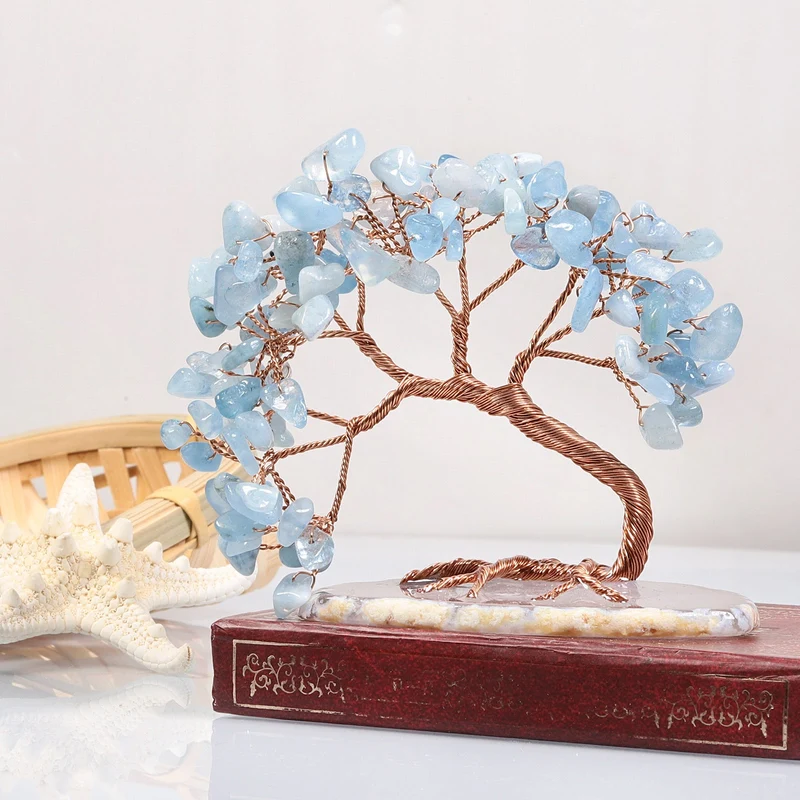 Levensboom met Natuursteen Decoratie Spiritueel Interieurobject Meditatie Chakra Energiesteen Wellness | Sansoti