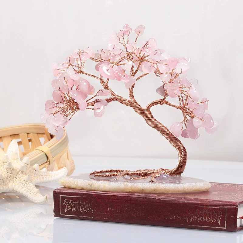 Levensboom met Natuursteen Decoratie Spiritueel Interieurobject Meditatie Chakra Energiesteen Wellness | Sansoti
