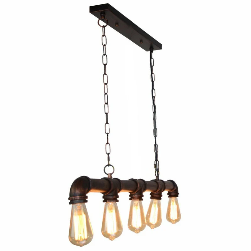 Hanglamp Industrieel Steampunk Waterpijp Koper Ijzer 110cm Vintage Plafondlamp Retro