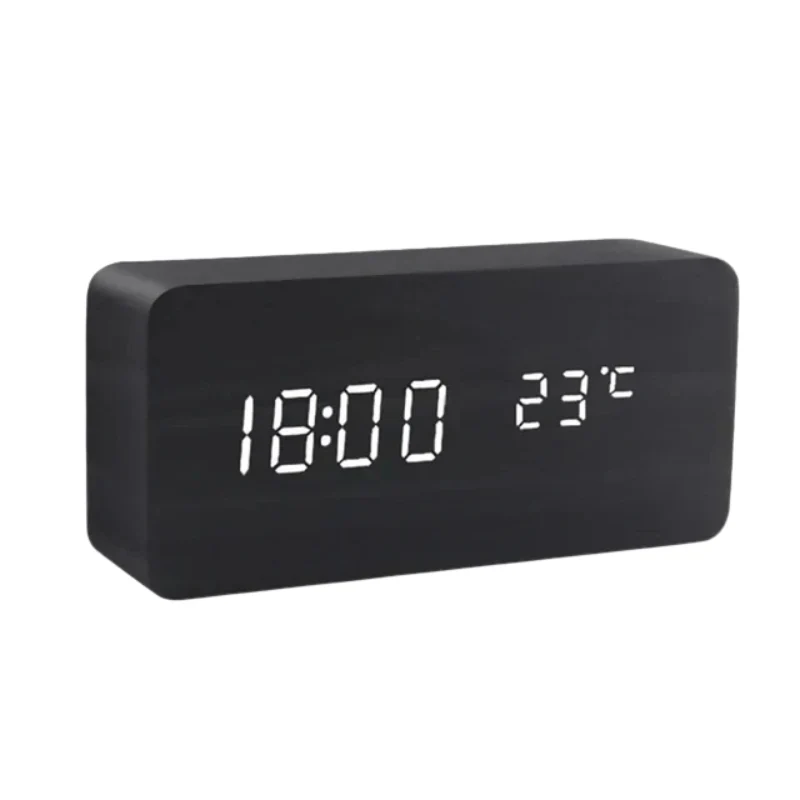 LED Houten Wekker met Spraakactivatie & Minimalistisch Design – Sansoti