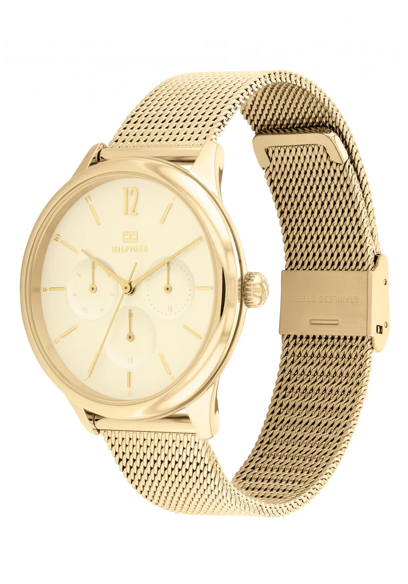 Tommy Hilfiger Layla Damenuhr Gold • Quarzwerk • Elegantes Damendesign