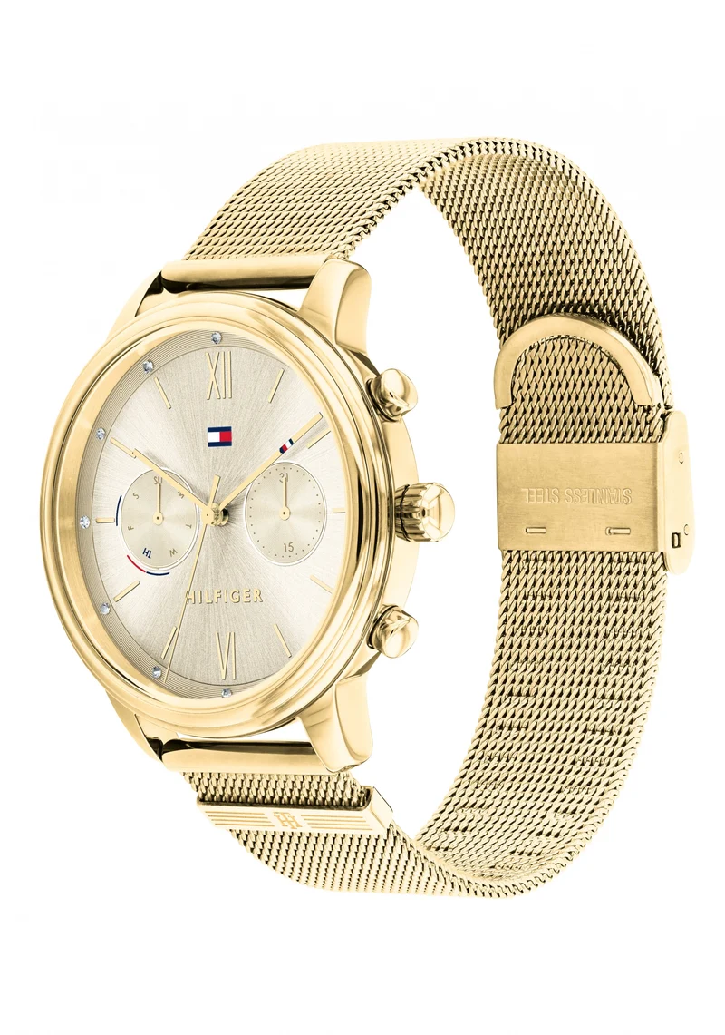Tommy Hilfiger Blake 7613272415286 Damenuhr Gold • Quarzwerk • Feminines Casual-Design