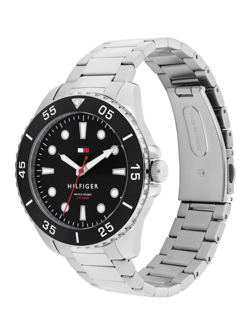 Tommy Hilfiger 1792203 Herrenuhr Silber • Quarzwerk • 10 Bar Wasserdicht