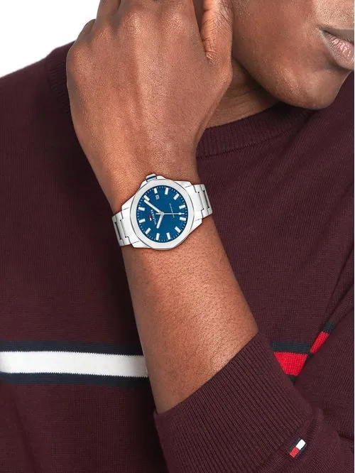 Tommy Hilfiger 1792203 Herrenuhr Silber • Quarzwerk • 10 Bar Wasserdicht
