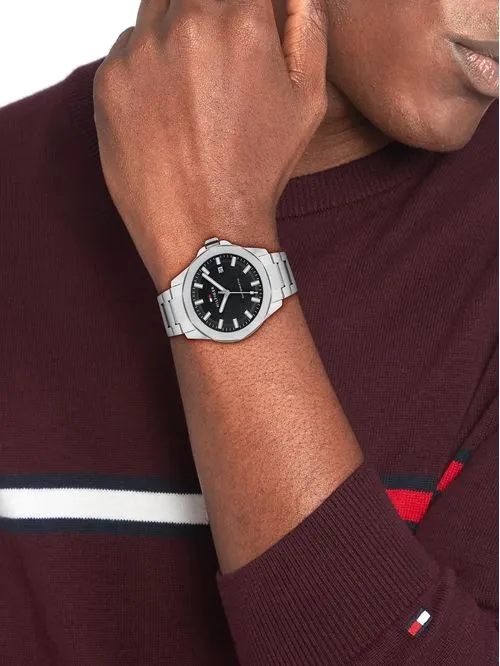 Tommy Hilfiger 1792202 Herren Armbanduhr Silber • Edelstahlgehäuse 42 mm • 10 BAR Wasserdicht
