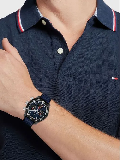 Tommy Hilfiger 1792198 Herrenuhr Silber • Texturiertes Zifferblatt mit Datum • 5 BAR Wasserdicht