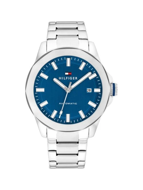 Tommy Hilfiger 1792198 Herrenuhr Silber • Texturiertes Zifferblatt mit Datum • 5 BAR Wasserdicht